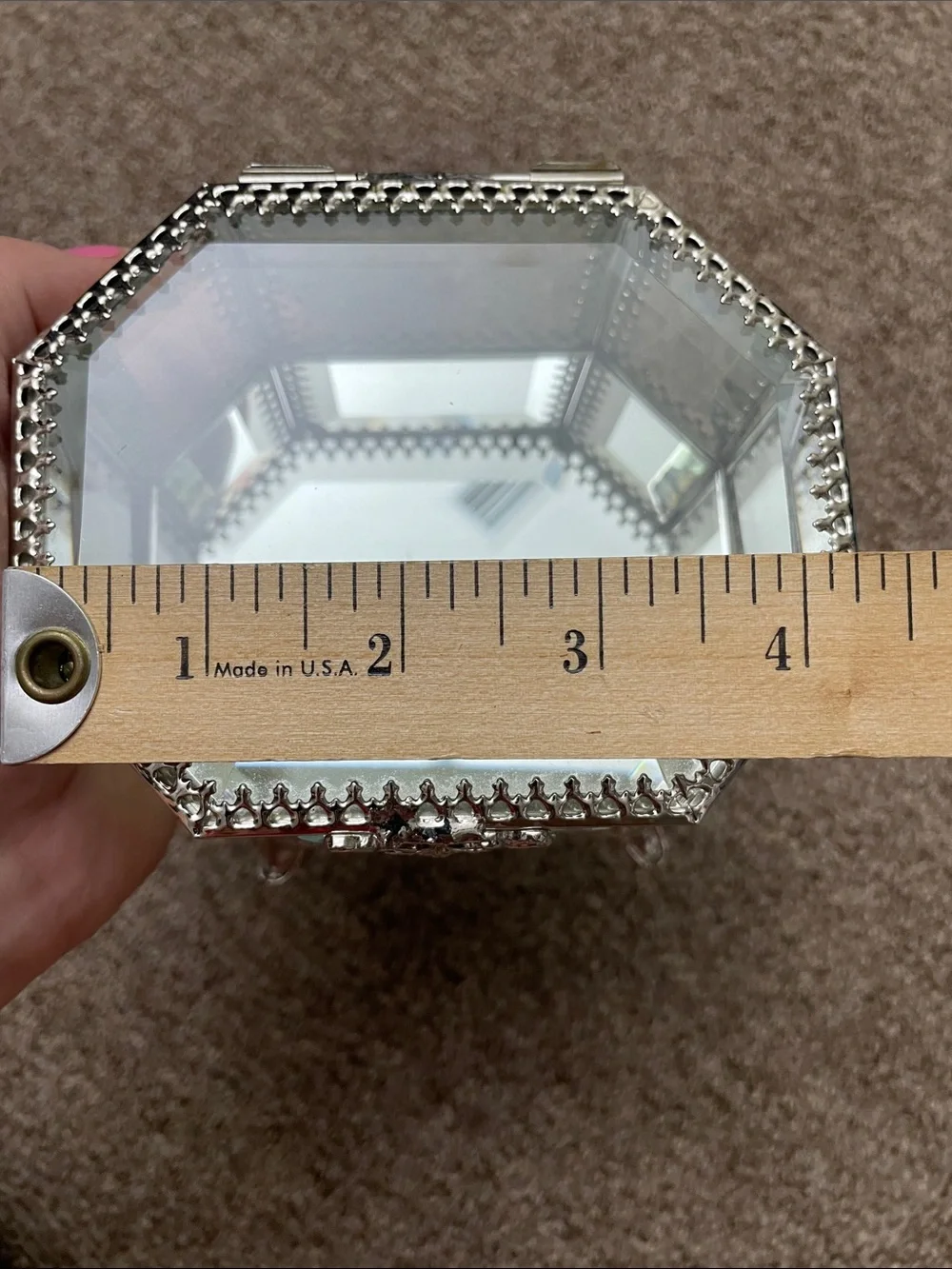 Nicole Miller Home Glass and Metal Trinket Box